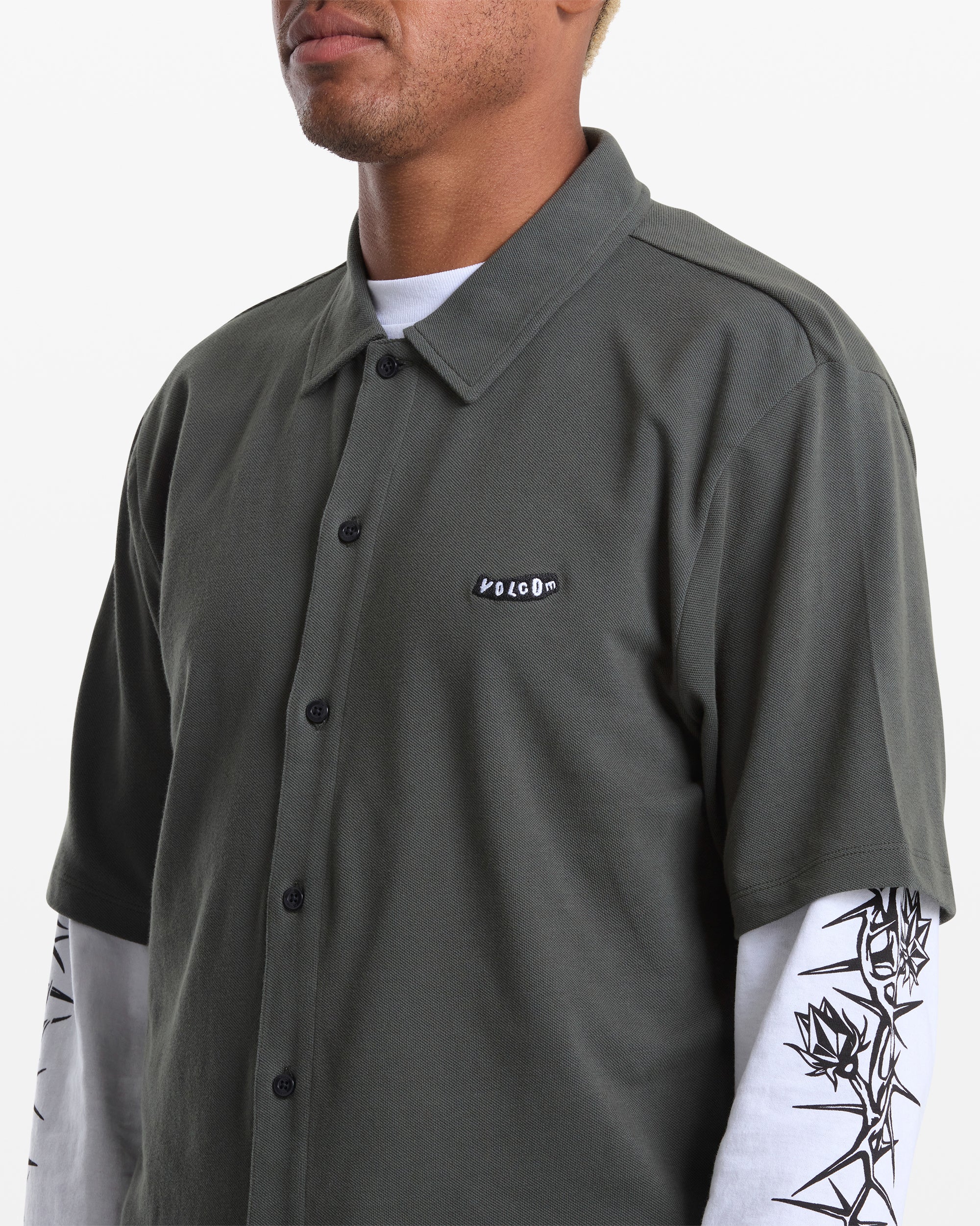 Men's Chavo Button Down Short Sleeve Tee - Image 3