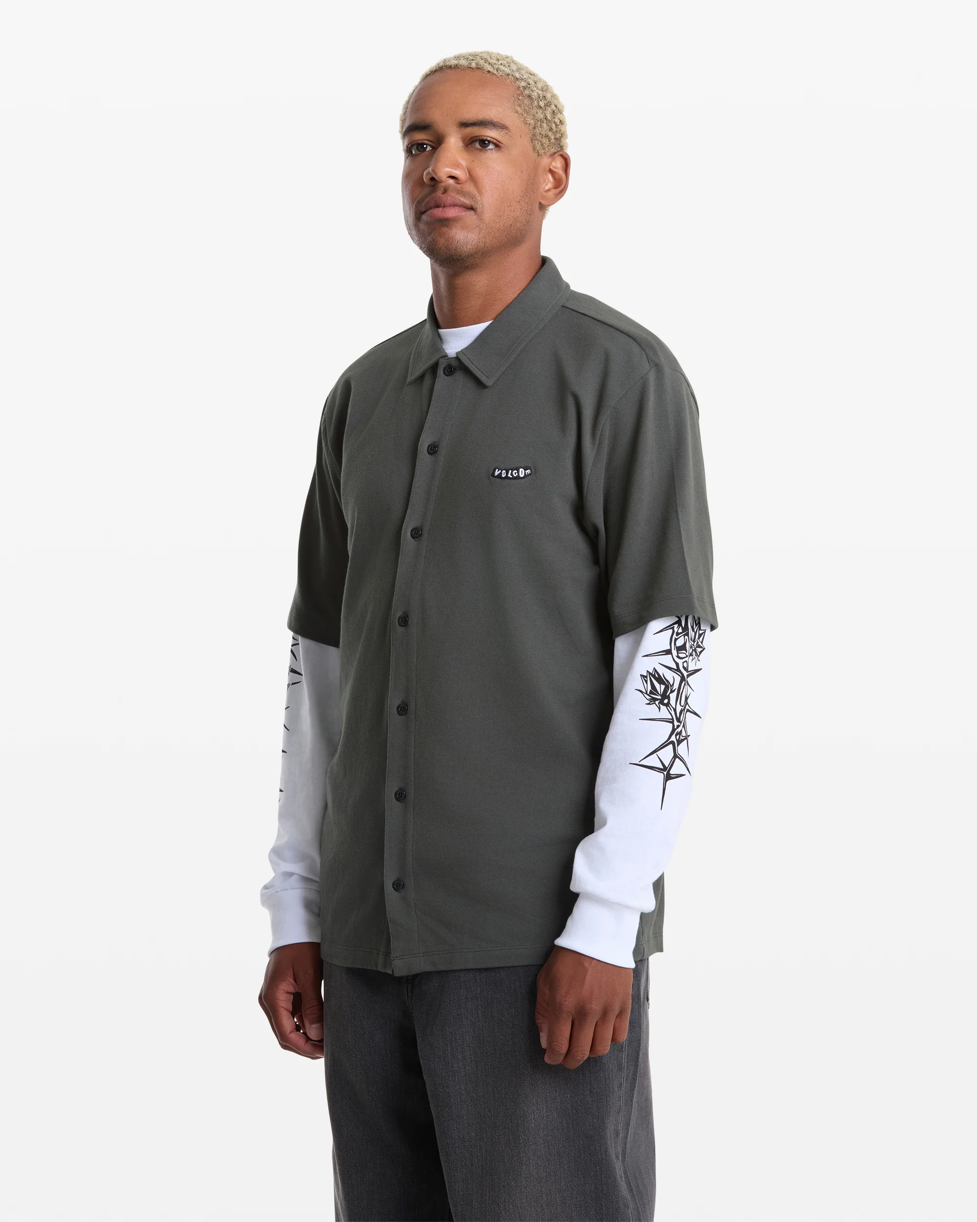 Men's Chavo Button Down Short Sleeve Tee - Image 4