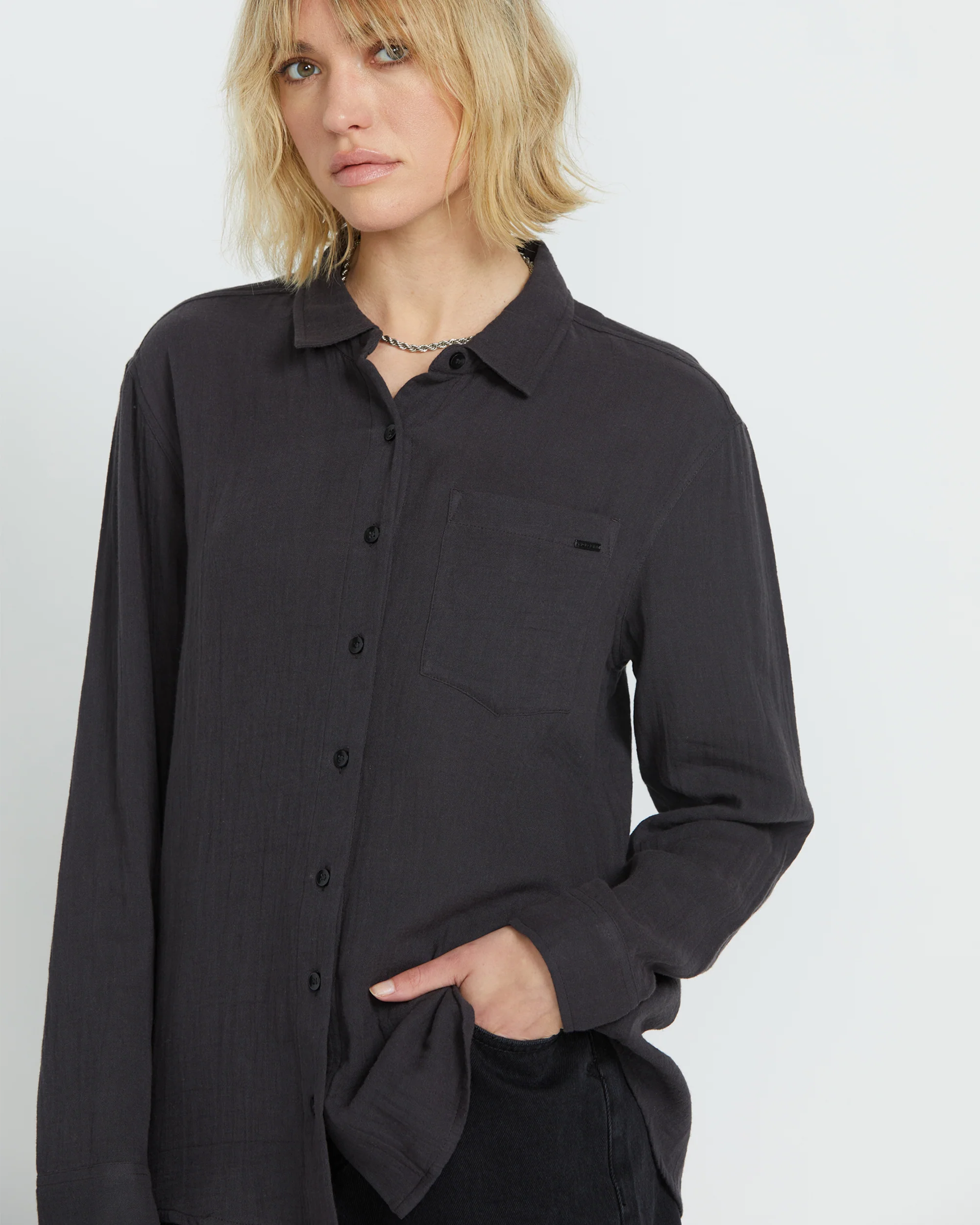 Women's Lil Button Up Long Sleeve Shirt - Image 2