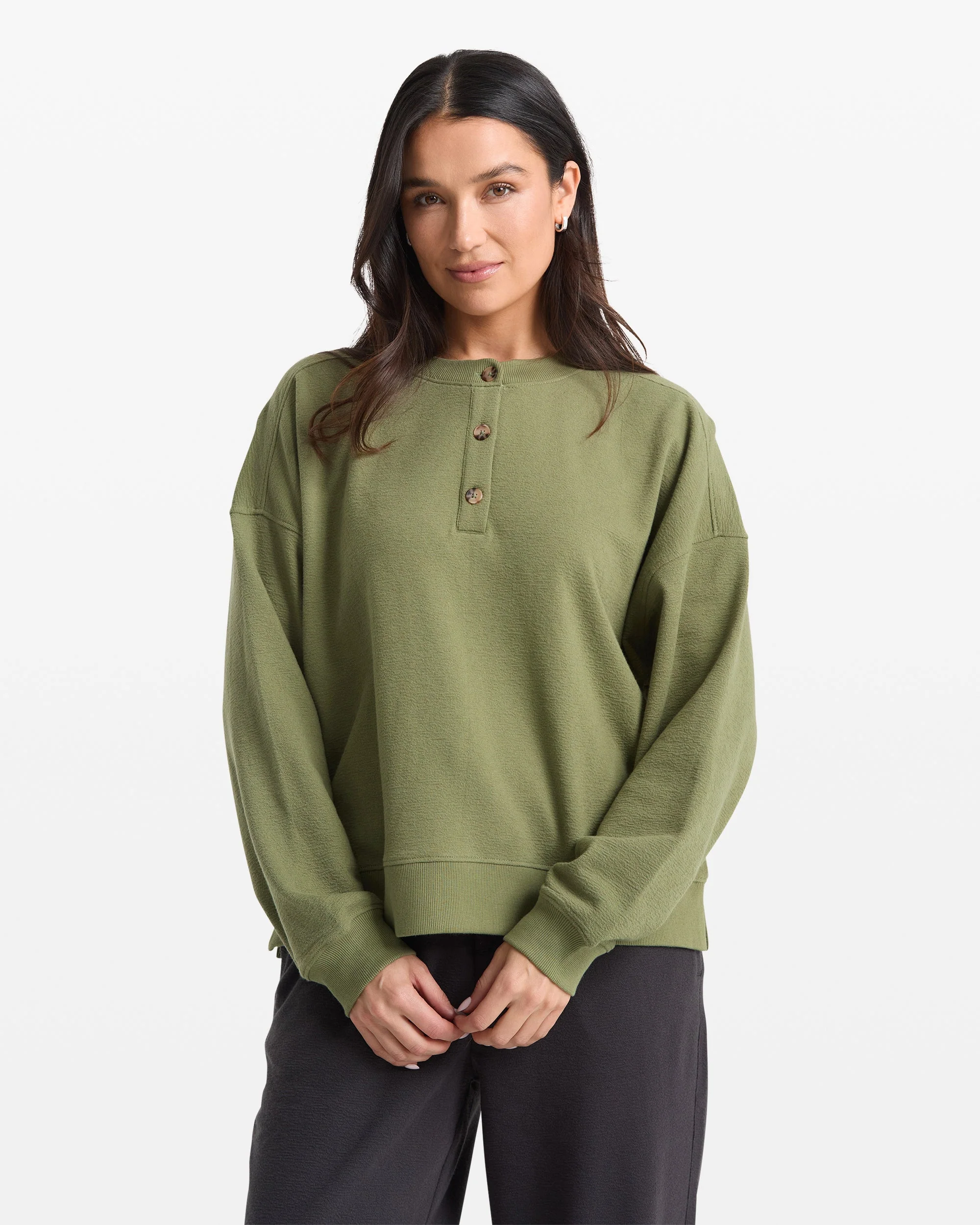 Women's Lived In Fleece Henley