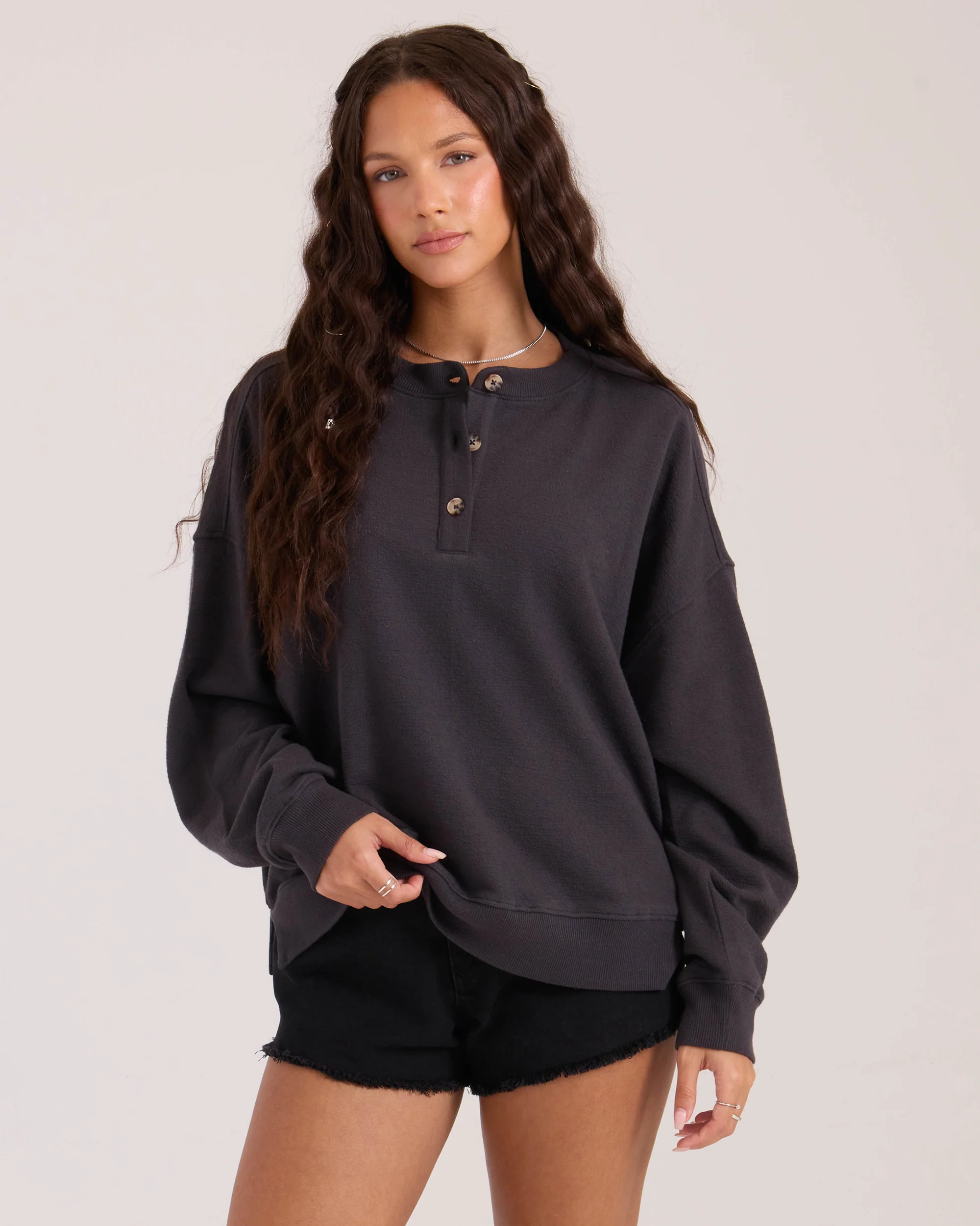 Women's Lived In Fleece Henley